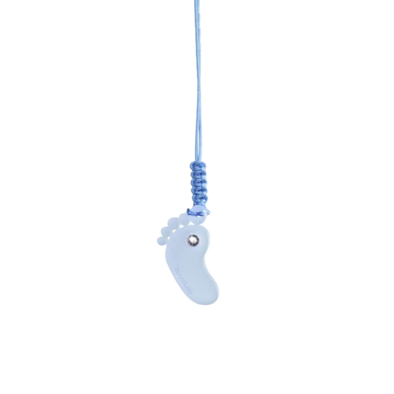 Ciondolo “Piedino” Blu con Diamante Incastonato