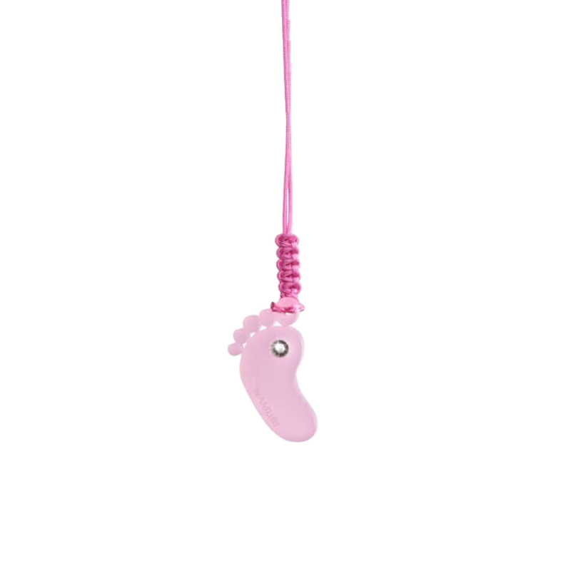 Ciondolo “Piedino” Rosa con Diamante Incastonato