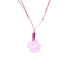 Ciondolo “Quadrifoglio” Rosa con Diamante Incastonato