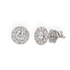 Orecchini oro bianco 18K con diamante centrale con pavè da 0.44 a 0.72 ct