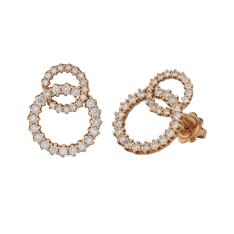 Orecchini in oro rosa 18K con diamanti