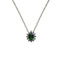 Pendente oro bianco 18K con diamanti e smeraldo TRT