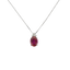 Pendente Oro bianco 18K con Diamanti e Rubino Tondo