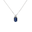 Pendente Oro bianco 18K con Diamanti e Zaffiro Quadrato
