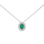 Pendente in oro Bianco 18K Diamanti e Centrale Smeraldo