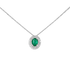 Pendente in oro Bianco 18K Diamanti e Centrale Smeraldo