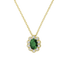 Pendente Oro giallo 18K con Diamanti e Smeraldo