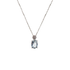 Pendente Oro bianco 18K con Diamanti e Acquamarina da 0.70 a 1.15 ct