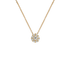Pendente Oro Giallo 18K con Diamante Centrale e Contorno di Diamanti