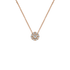 Pendente Oro Rosa 18K con Diamante Centrale e Contorno di Diamanti