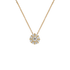Pendente Oro Giallo 18K con Diamante Centrale e Contorno di Diamanti