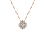 Pendente Oro Rosa 18K con Diamante Centrale e Contorno di Diamanti