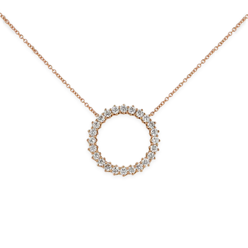 Pendente nuda mezza veretta con diamanti in ob e oro rosa 18K