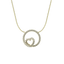 Pendente oro giallo 18K a cerchio cuore intrecciato
