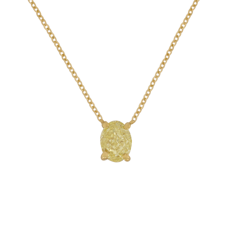 Pendente a filo oro giallo 18K con diamanti fancy shape