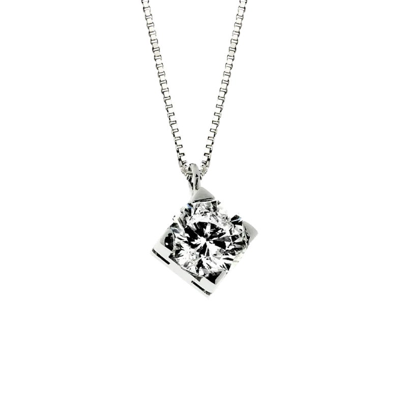 Pendente oro bianco 18K con diamanti da 0.27 a 0.73 ct