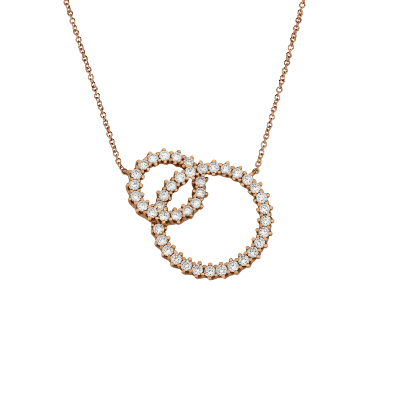 Ciondolo in oro rosa 18K con diamanti