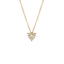 Pendente Oro Giallo 18K con Diamanti Round e Heart Cut