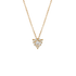 Pendente Oro Giallo 18K con Diamanti Round e Heart Cut