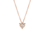 Pendente Oro Rosa 18K con Diamanti Round e Heart Cut