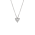 Pendente Oro Bianco 18K con Diamanti Round e Heart Cut