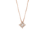 Pendente Oro Rosa 18K con Diamanti Round e Princess Cut