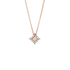 Pendente Oro Rosa 18K con Diamanti Round e Princess Cut
