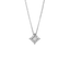 Pendente Oro Bianco 18K con Diamanti Round e Princess Cut