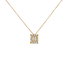 Pendente grande oro giallo 18K con diamanti con centrale emerald cut