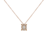 Pendente grande oro rosa 18K con diamanti con centrale emerald cut