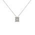 Pendente grande oro bianco 18K con diamanti con centrale emerald cut