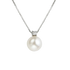 Pendente Oro bianco 18K e Perla da 4 mm a 9.5 mm con diamanti da 0.01 a 0.03 ct