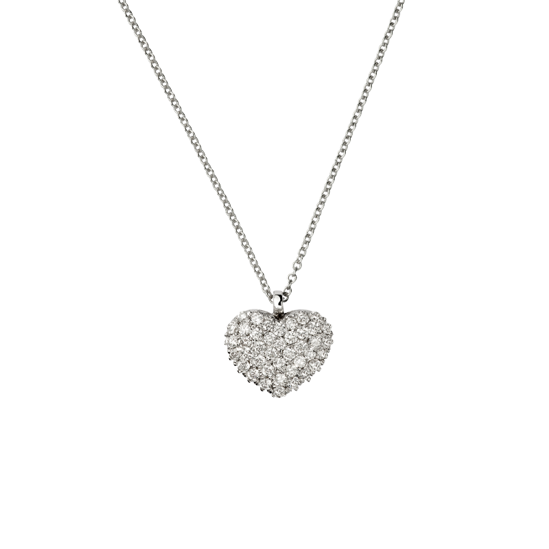 Pendente Cuore Oro bianco 18K con Diamanti da 0.19 a 0.40 ct