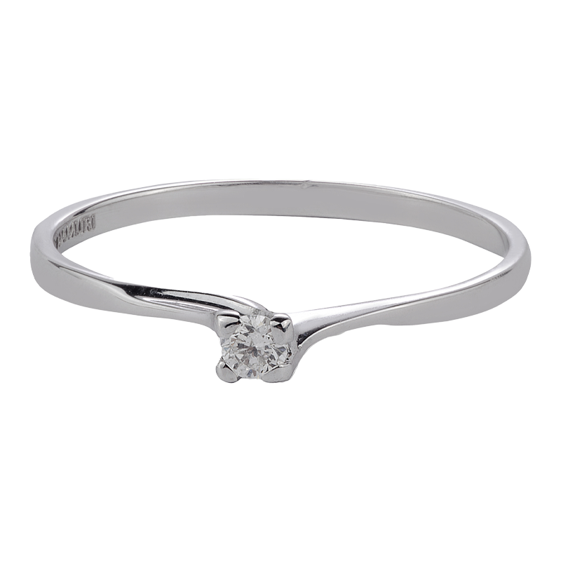 Anello Solitario Oro bianco 18K con Diamanti da 0.02 a 0.25 ct