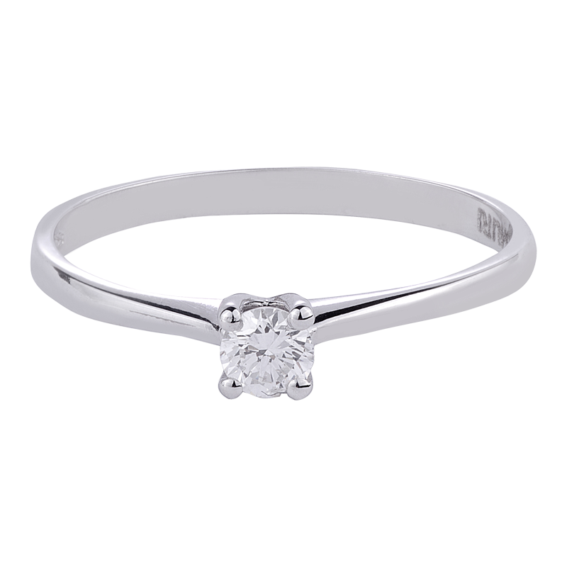 Anello Solitario Oro bianco 18K con Diamanti da 0.02 a 0.25 ct