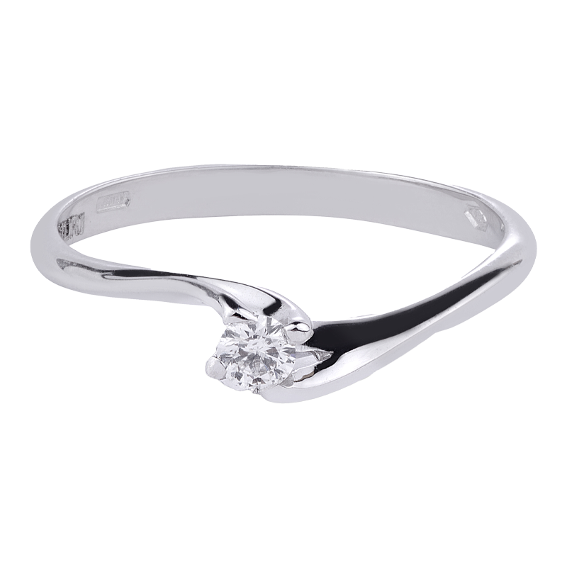 Anello Solitario Oro bianco 18K con diamanti da 0.02 a 0.25 ct