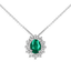 Ciondolo in oro Bianco 18K Diamanti e Centrale Smeraldo
