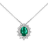 Ciondolo in oro Bianco 18K Diamanti e Centrale Smeraldo