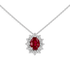 Ciondolo in oro Bianco 18K Diamanti e Centrale Rubino