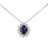Ciondolo in oro Bianco 18K Diamanti e Centrale Zaffiro