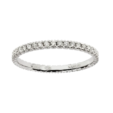 Fedina oro bianco 18K con diamanti da 0.37 a 0.44 ct