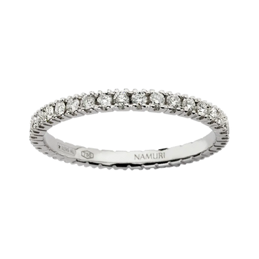 Fedina oro bianco 18K con diamanti da 0.64 a 0.74 ct