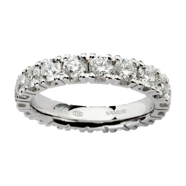 Fedina oro bianco 18K con diamanti da 2.55 a 3.00 ct