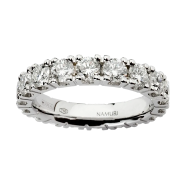 Fedina oro bianco 18K con diamanti da 2.88 a 3.42 ct