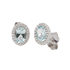 Orecchini in oro bianco 18K con diamanti pavè con acquamarina centrale da 0.58 a 2.00 ct