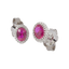 Orecchini in oro bianco 18K con diamanti pavè con rubino centrale da 0.58 a 2.43 ct