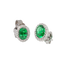 Orecchini in oro bianco 18K con diamanti pavè con smeraldo centrale da 0.68 a 1.80 ct