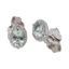 Orecchini in oro bianco 18K con diamanti pavè con acquamarina centrale da 0.69 a 2.58 ct