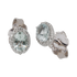 Orecchini in oro bianco 18K con diamanti pavè con acquamarina centrale da 0.69 a 2.58 ct