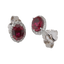Orecchini in oro bianco 18K con diamanti pavè con rubino centrale da 0.69 a 3.28 ct